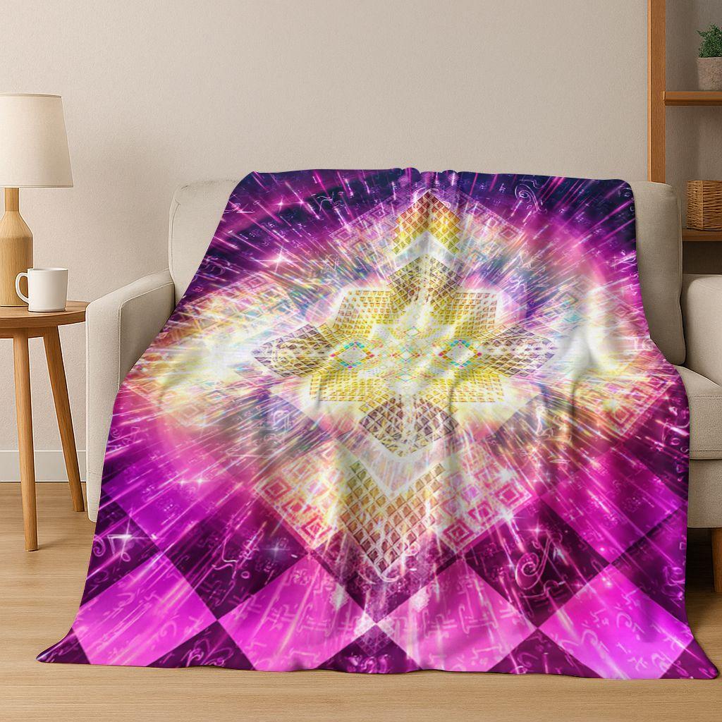 Bohemia Yoga chakra Mandala Spirit Meditation Flannel Blanket,Cozy Soft Throw Blanket for Home Bedroom Bed Sofa Cover Gift Kid