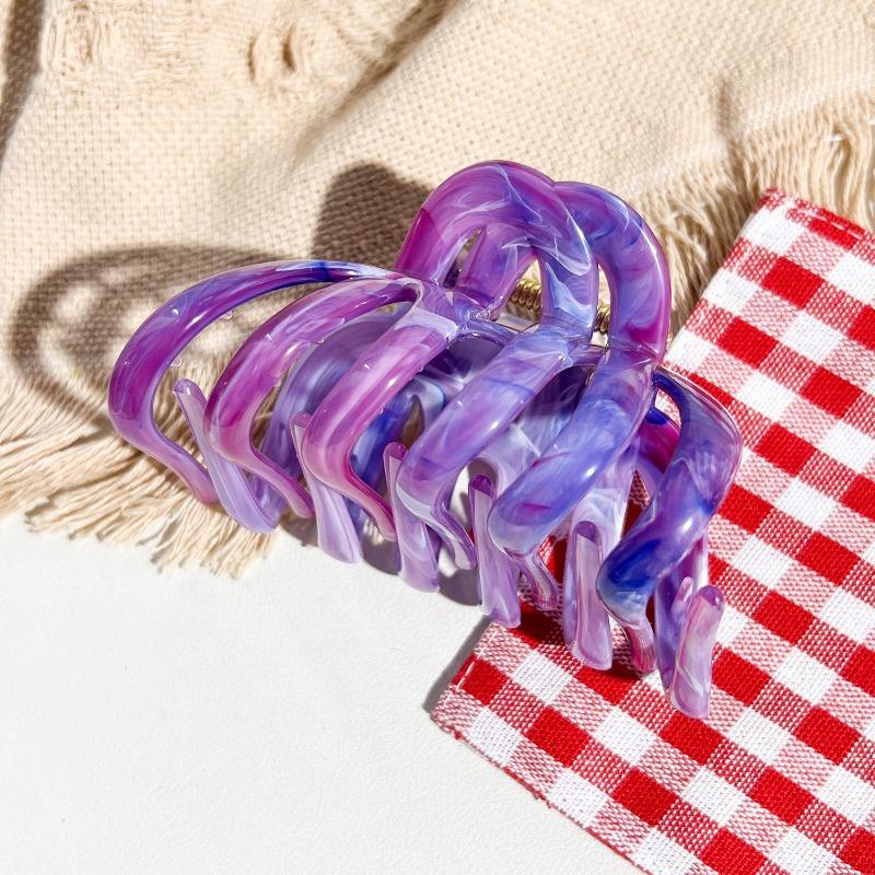 High-end Texture Marble Pumpkin Hair Clip Back of The Head Updo Shark Clip Grappling Clip Hair Accessory