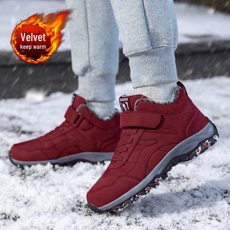 

Зимние высокие нескользящие теплые ботинки для пожилых мужчин - с подкладкой из толстого бархата 37