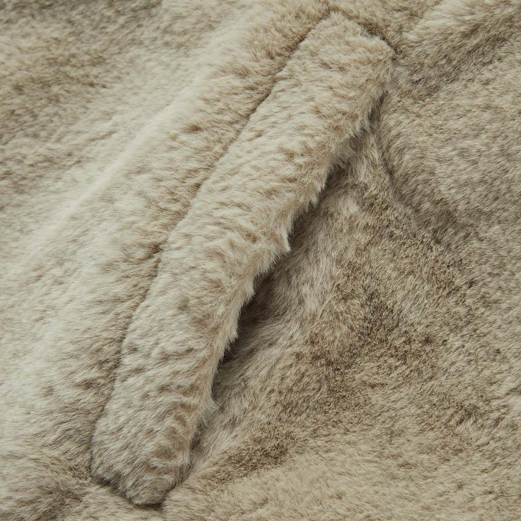 Li Ning Sports Lifestyle Series Faux Rabbit Fur Warm Plush Collar Windproof Casual Comfortable Versatile Fleece Jacket Women Jackets AFDUC96-5