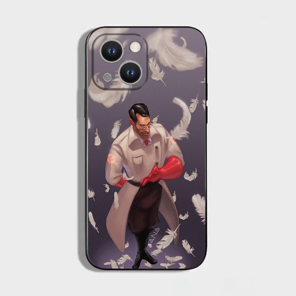 Team F-Fortress 2 Game 1 Phone Case For iPhone 16 15 Plus 14 13 Pro Max 12 Mini 11 X XS XR 7 8 8Plus Black Soft Phone Coque