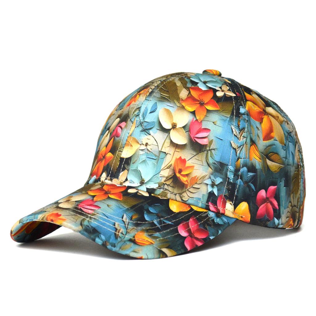 New Print Flower Baseball Caps For Men And Women Summer Sun Hat Visor Cap Adjustable Bonne Hats Gorras