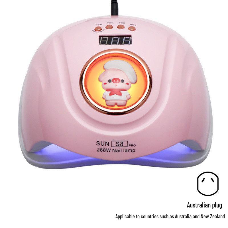 268W Dual-Hand UV/LED Nail Lamp for Fast Drying with Cartoon Design