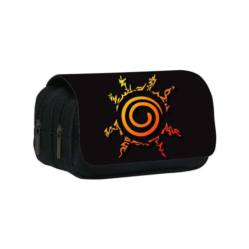 Naruto Shinobi Printed Twin Compartment Pen Pouch With Waterresistant Nylon For Students