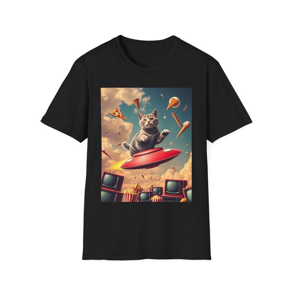 

Pop Art Cat T-Shirt Retro TV Shirt Funny Cats Tee Unisex T-Shirt L