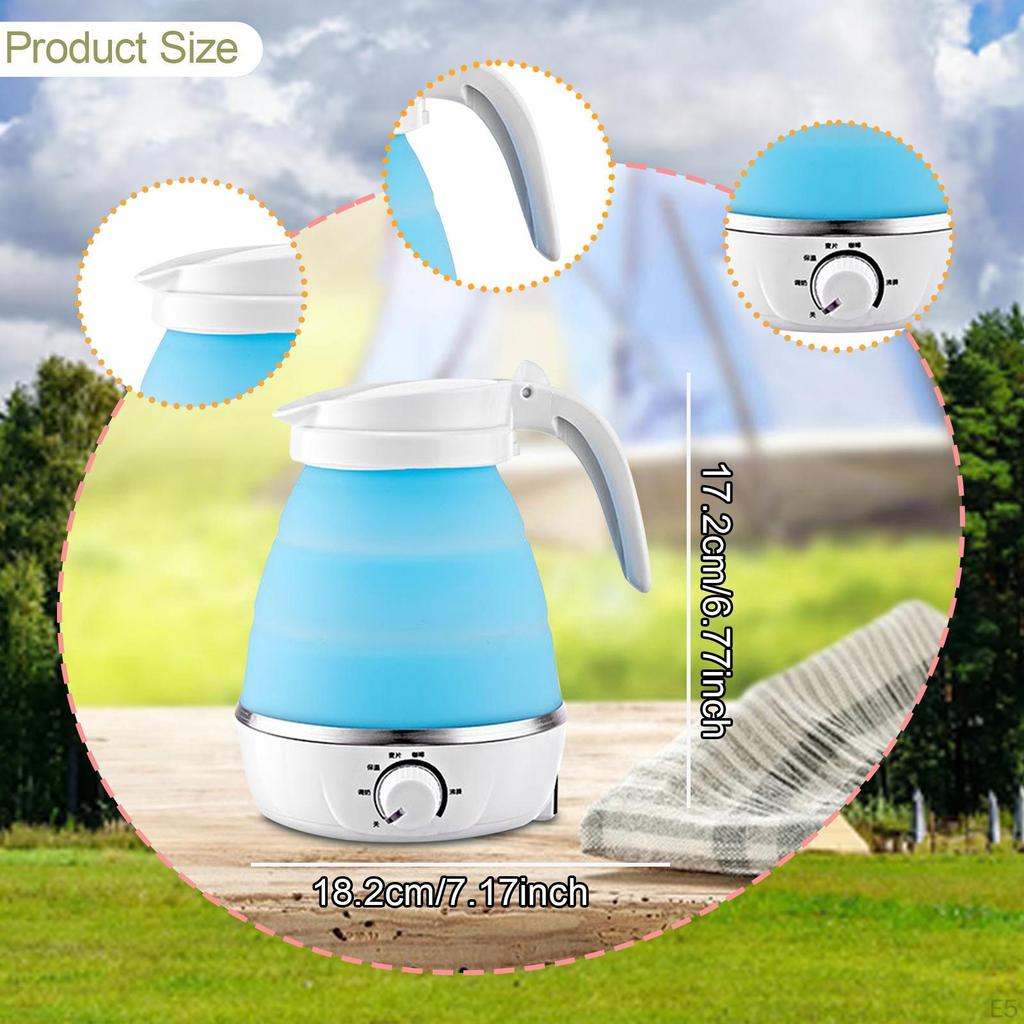 Cestovní skládací elektrická konvice Rychlovarná Automatické vypnutí Malý ohřívač vody Bílý