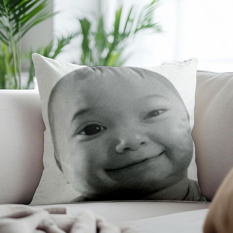 Drooling Baby Emoji Pillow Cover, Abstract Funny Style, Sofa Cushion Cover