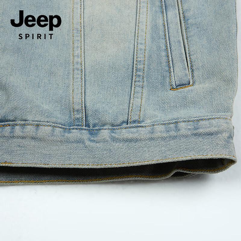 JEEP SPIRIT Men's Distressed Denim Jacket K718