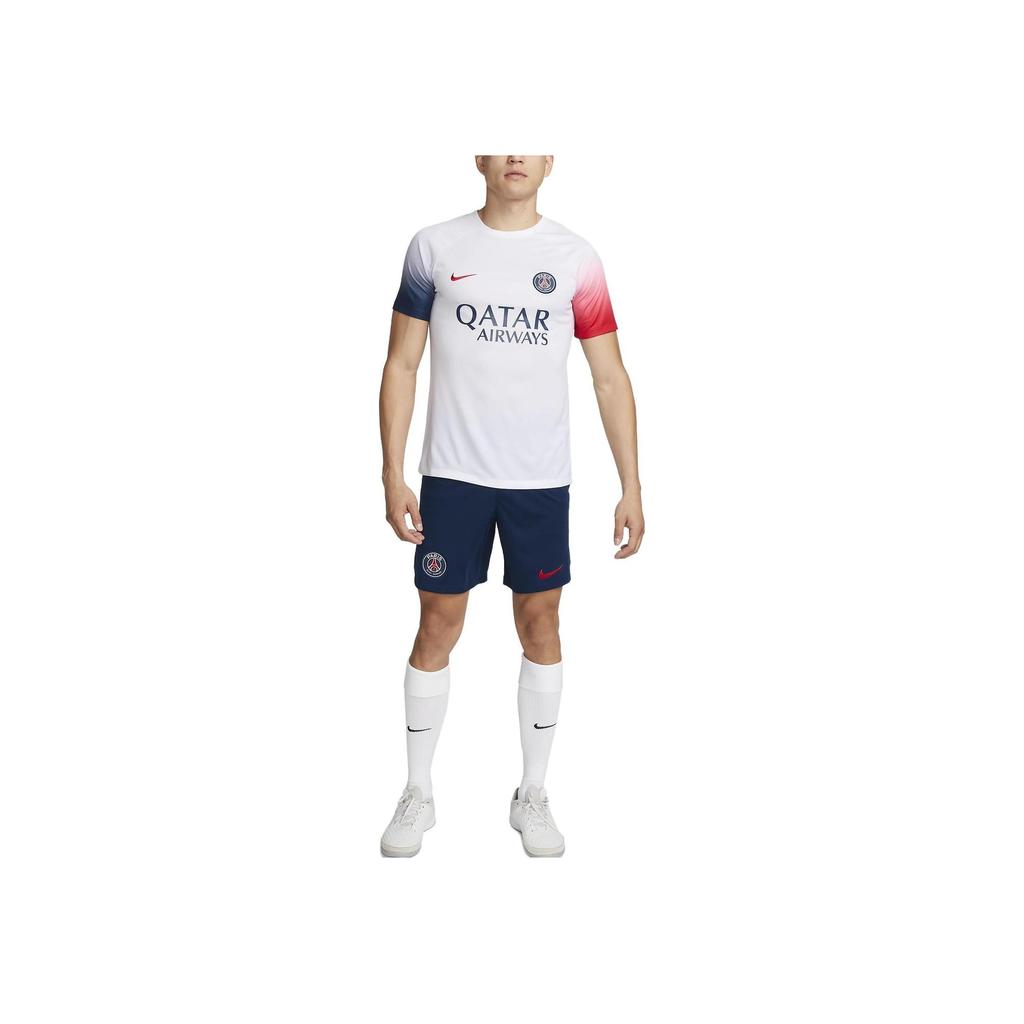 Nike X PSG Collaboration Paris Saint-Germain Academy Pro Logo Embroidered Comfortable Crew Neck Short Sleeve T-Shirt SS24 Men T-Shirt Black FD0630-101