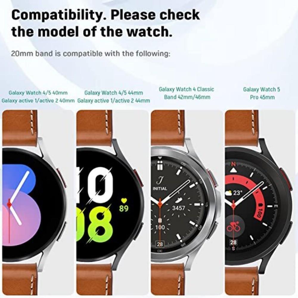 Watchband 20mm 22mm Leather Strap For Samsung Galaxy Watch 5 Pro 45mm/4 Classic 46mm 42mm Bracelet Belt Watch 5/4 44mm 40mm Watch Band