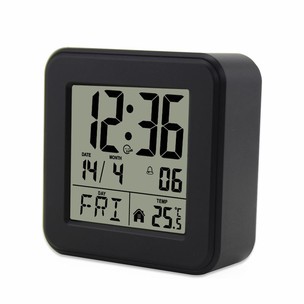 Digital Alarm Clock, Large Screen Desk Clock, Bedside Clock with Temperature, Portable Clock with