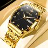 OLEVS Men's Stylish Business Watch, Popular Waterproof Quartz Watch with Luminous Movement and Date Display, Black