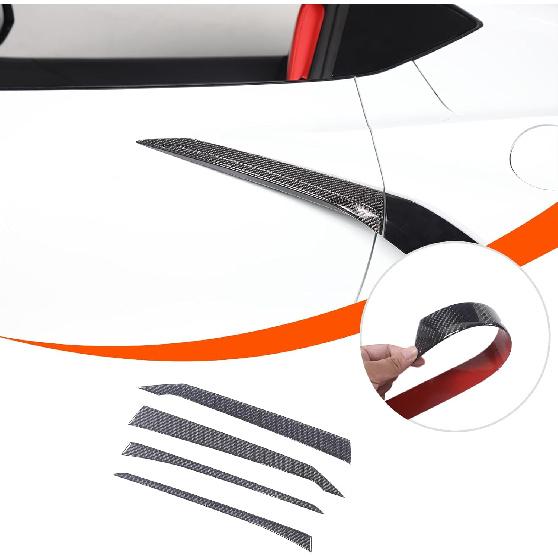 4 Stück Außen Türgriff Abdeckung Zierleiste Kompatibel mit Corvette C8 Stingray 2020-2024 Echte Kohlefaser Seitenkotflügel Lüftungsgitter Tür Zierleiste C8