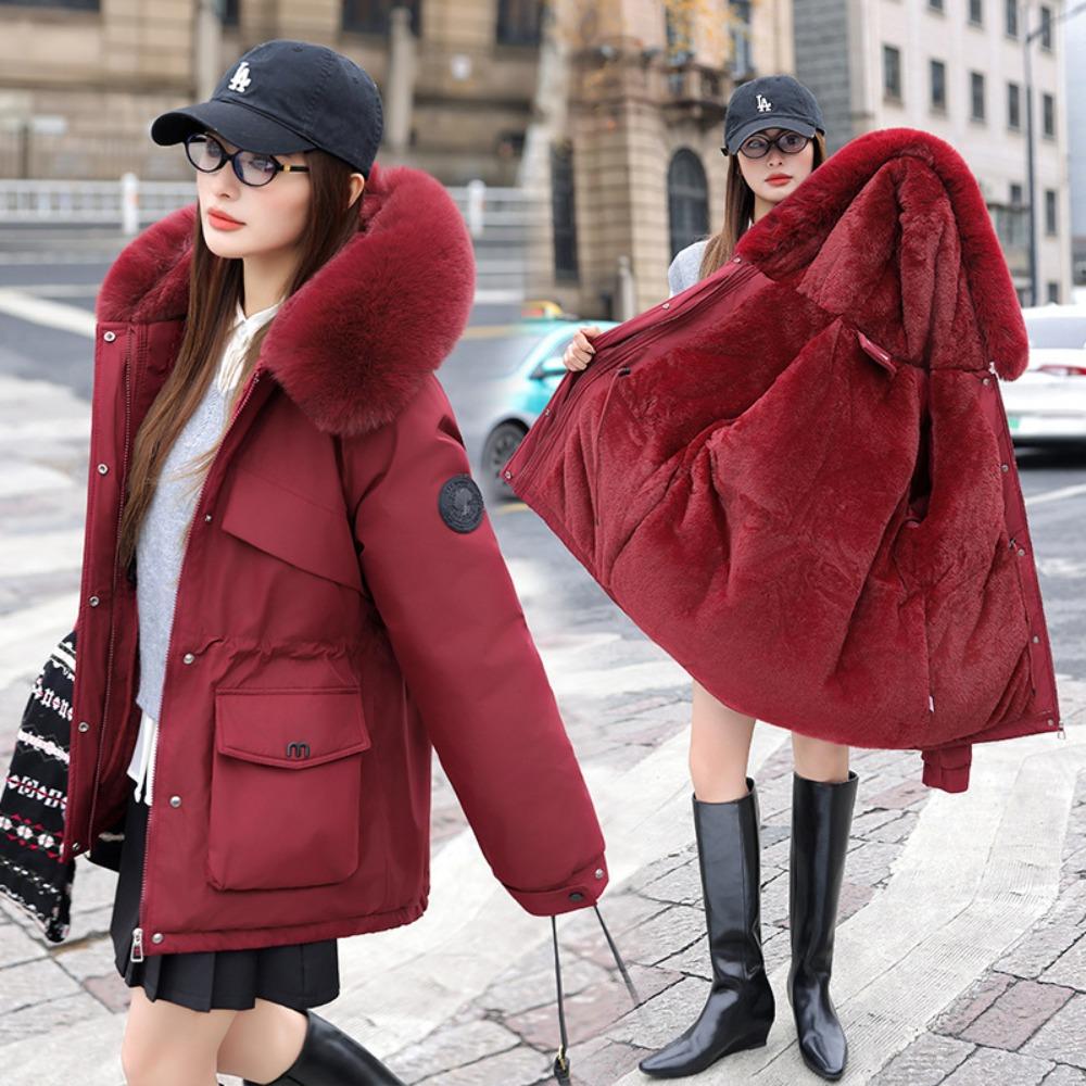 Fleece Thickened Coat for Women, Winter New Short Cotton-padded Clothes, Small Cotton-padded Jackets, Warm Pie To Overcome