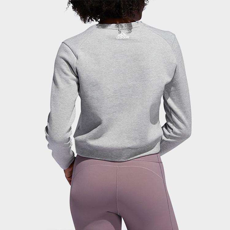 Adidas Cropped Training Sweatshirt Women Tops Grey FJ7320