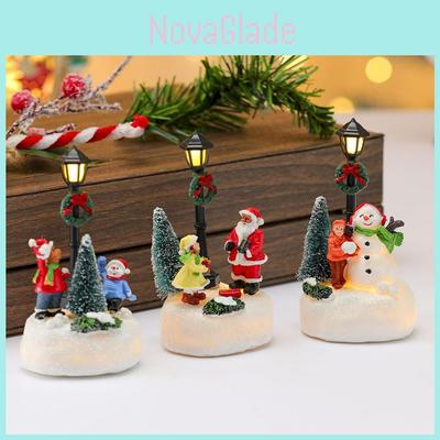 Ornement de Noël en Résine avec Lumières LED pour Décoration de Fête et Cadeau