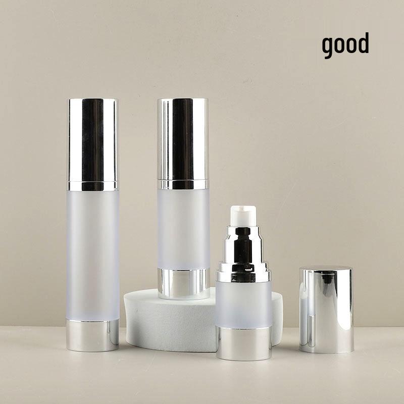 Electroplated Frosted Vacuum Bottle for Gel, Hand Cream, Skincare, or Serum - 15/30/50ml Pump Option