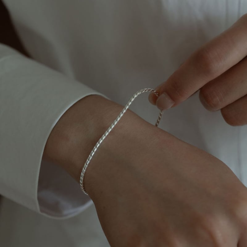 Youngglow Silver925 Rope Chain Bracelet