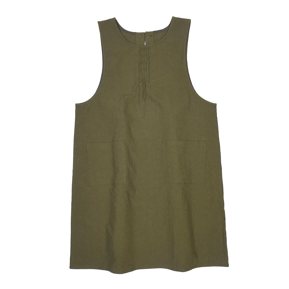 

Seersucker Washer Pintuck [Kusuguru Japan] Apron, Apron, K103-13, Khaki, M-L