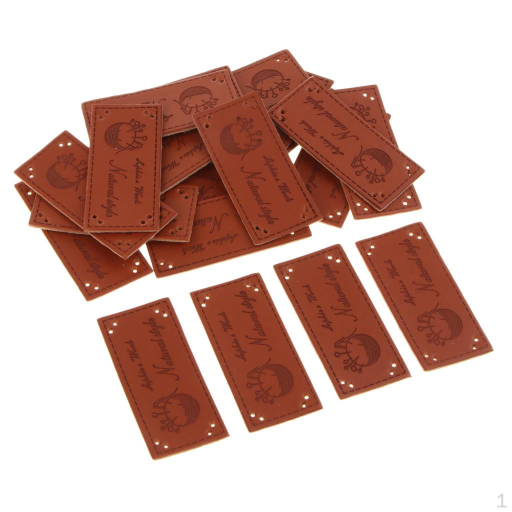20 Pcs DIY Embossed Tag With Holes Sewing Clothes Patches