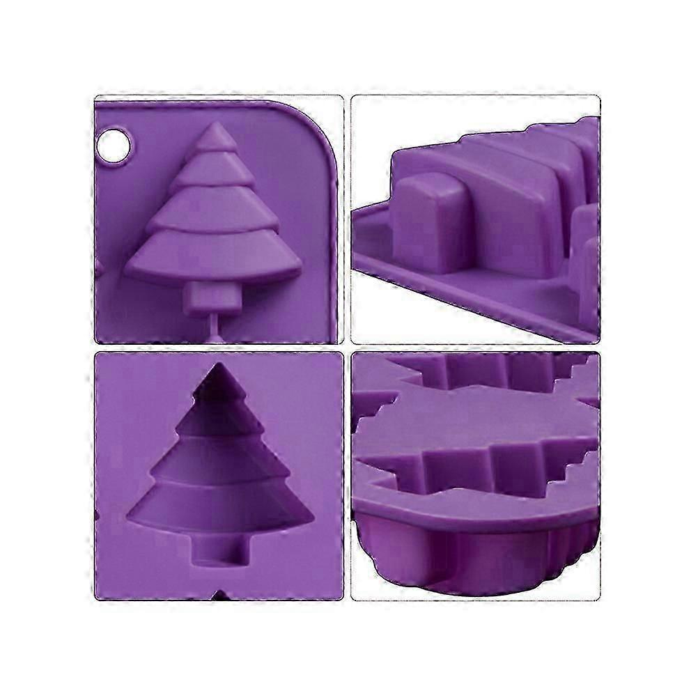 Christmas Tree Silicone Mold for Cake Fondant Baking Six Pieces Set