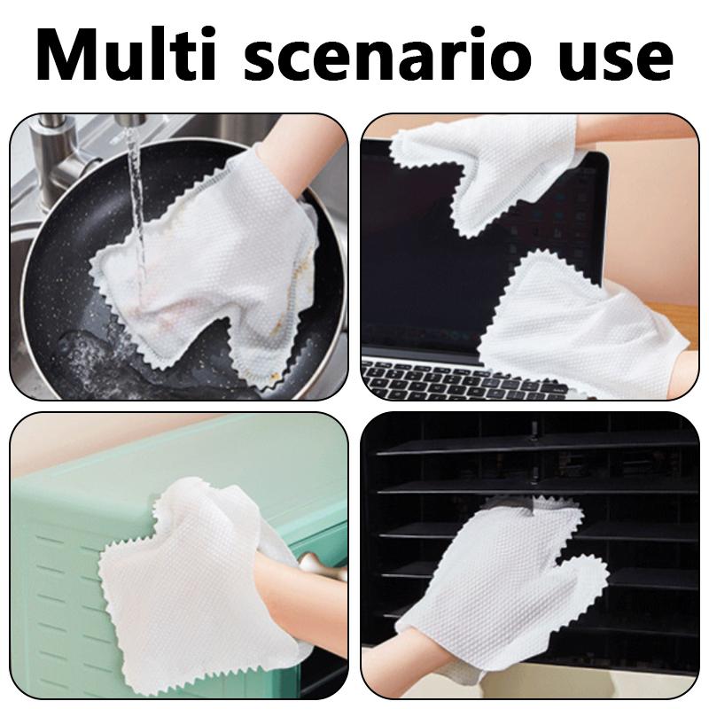 Einweg Elektrostatisches Staubentfernungs-Vliesstofftuch Mit Stoffhandschuhen Wiederverwendbares Küchen-Geschirrspül- Und Nass-Trocken-Doppelzweck-Tuch