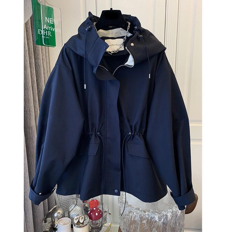 Fashion Spring Autumn Hooded Jacket Women Fashion Korean Loose Retro Windbreaker Coat Female Casual Outerwear Ladies Top
