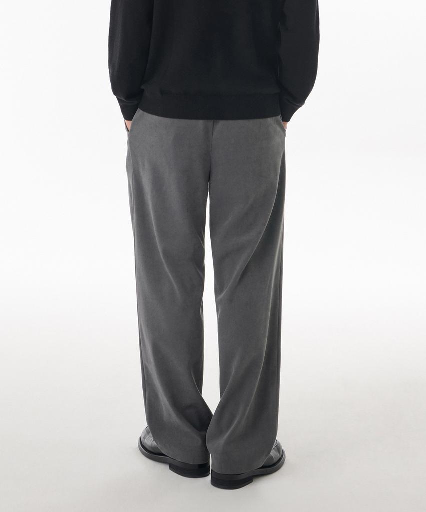 MUSINSA STANDARD Brushed One-Pleat Wide Elastic Pants [Gray]