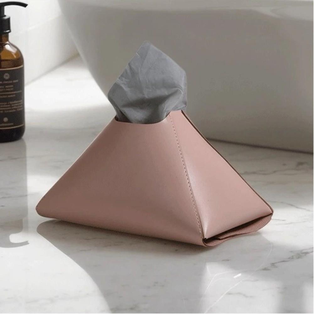 PU Leather Paper Towel Holder Solid Color Pull-Out Paper Towel Holder Box Home