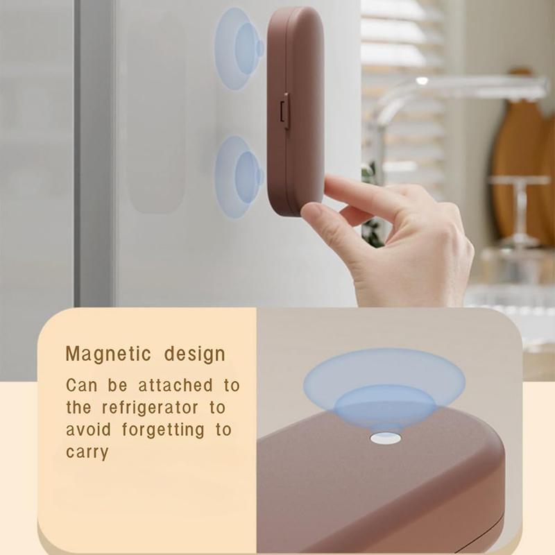 New Magnetic Pill Case Portable Mini Lucifuge Medicines Organizer Container for Purse Pocket Daily Travel Tablets Storage Holder