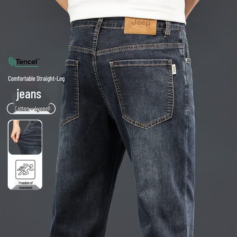 JEEP Men s Breathable Lyocell Blend Straight-Leg Jeans 34 (180/86A) серо-синий