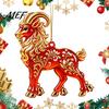 Festive Holiday Ornaments Goat Christmas Car Hanging Ornament, 2D Acrylic Pendant with Decorations for Home String, Cute Animal Decor Rearview Mirror,