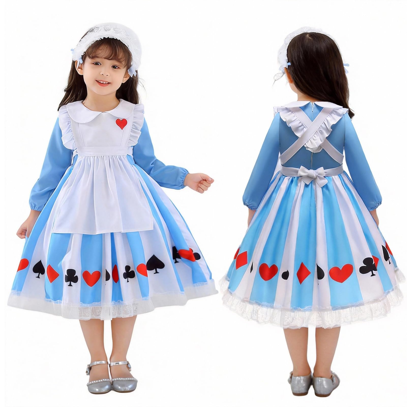 

Костюм горничной Alice от Moerstar для девочек, Костюм для косплея, Костюм на Хэллоуин, Платье в стиле Лолита, Светло-голубое платье, Белый фартук и повязка на голову, Набор из 3 предметов,