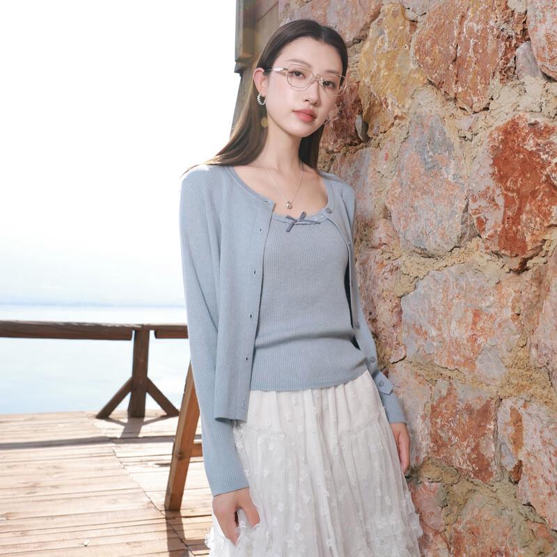 

Женский вязаный кардиган большого размера, комплект из двух предметов M