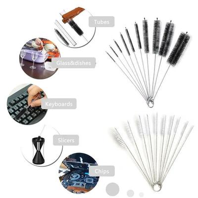 10pcs, Stainless Steel Cleaning Brush for Smoking Pipes, Glass Hookahs, and Feeding Bottles - Nylon Strip Brush for Easy Cleani