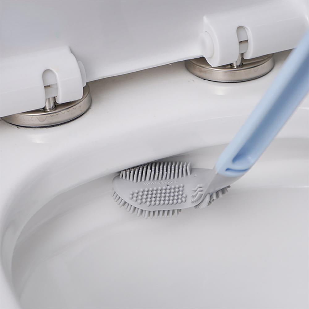 Silicone Toilet Brush Non-slip Long Handle Toilet Cleaning Brush Toilet Cleaning Brush Bathroom Bendable Silicone Tpr Brush Head