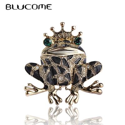 Broches Couronne de Grenouille Vives Femme Homme Enfants Émail sapo Broche Décoration de Robe Cristaux Broches Accessoires Hijab Écharpe