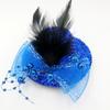 1Pc Headwear Hair Accessories Fascinator Hat Feather Flower Girl Pearl Beaded Decor Hair Clips Children's