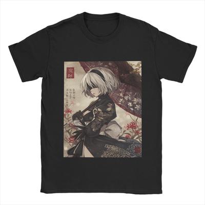 Casual T-Shirt Summer Nier Automatas Fashion T-Shirts  Cotton Tshirt for Men Y2K Retro Custom DIY Short Sleeve Top Tees