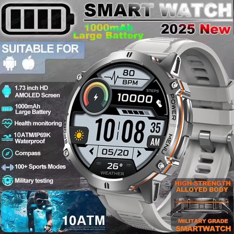 New TANK 3 Men Swim 1000mAh Battery Smart Watch IP69K&10ATM Waterproof GPS Compass Altimeter Call AMOLED Outdoors Sport Watches