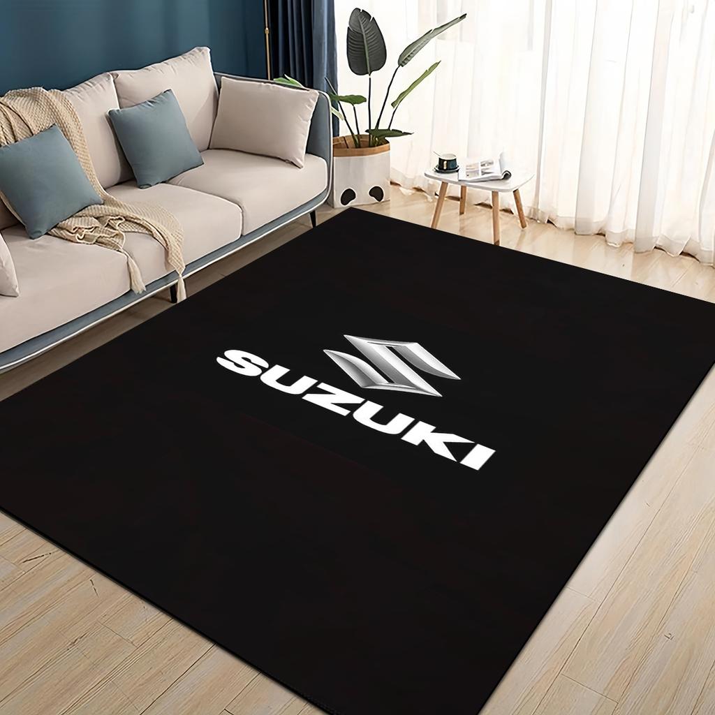 3D Racing Car S-SUZUKI Logo Motorcycle Carpet Rug for Living Room Bedroom Home Sofa Decoration,Kids play Non-slip Floor Mat
