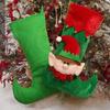 Cartoon Elf Christmas Stockings Ornament Candy Gift Bag Christmas Hanging Socks For Tree Fireplaces Decoration