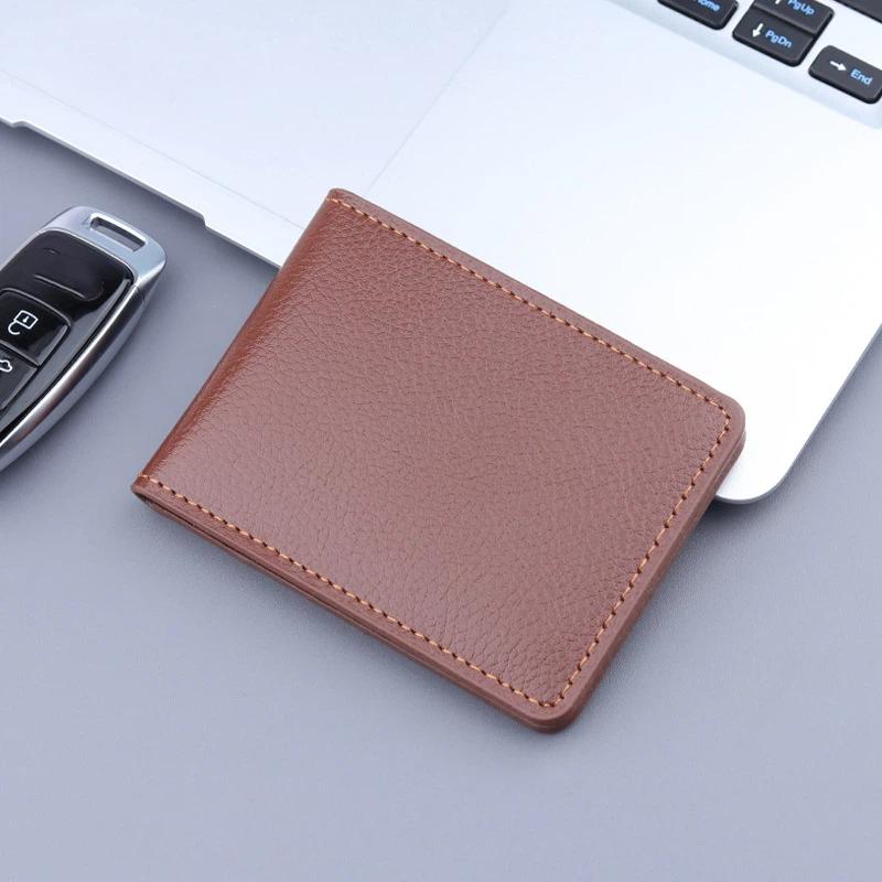 Pu Leather Card Holder With Multiple Transparent Card Slots And Durable Design Perfect For Daily Business Travel Id Bank Card