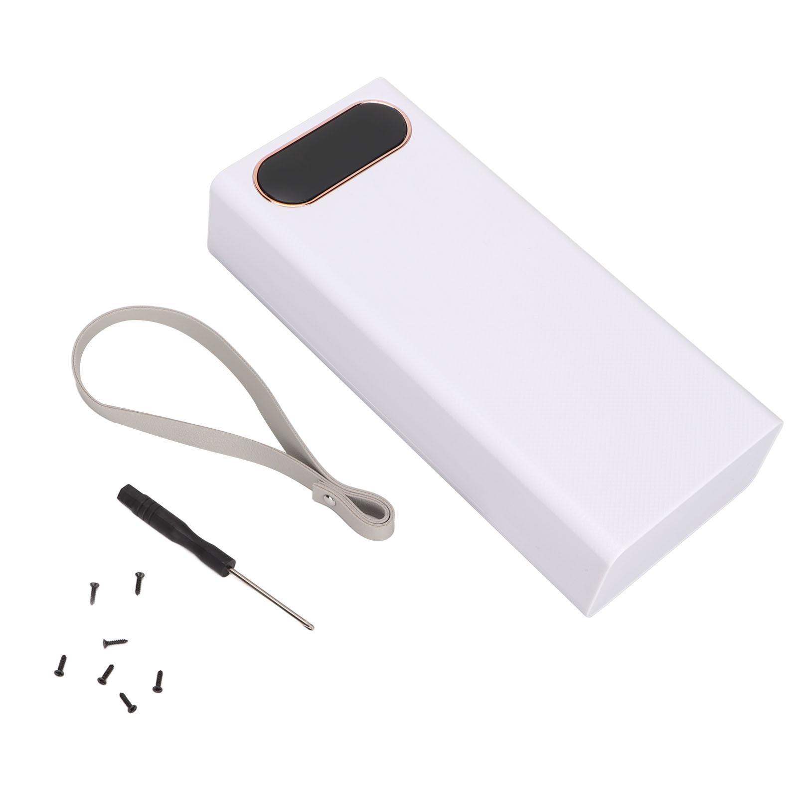 

L16 16x18650 DIY Power Bank 2 USB Выхода 22.5W Быстрая Зарядка Бокс для Аккумуляторов с ЖК-Дисплеем и Micro Type C белый