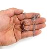 Silver Hand-Wound Colorful Gravel Bead Crystal Amethyst Moon Pendant Necklace N130