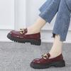 Small leather shoes new spring and summer British loafer muffin round head thick sole decorative buckle single shoes