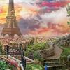 Puzzle de 1000 de piese - Orașul romantic Paris și Turnul Eiffel, popular puzzle coreean