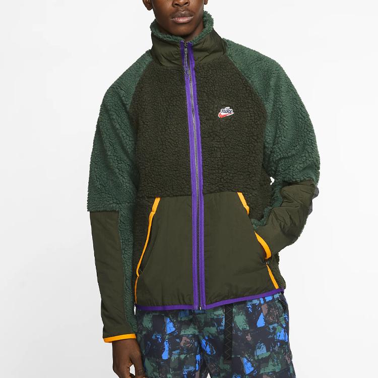 Nike Colorblock Stand Collar Warm Jacket Men Outerwear Green BV3722-355