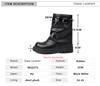 Fashion Designer Platform Flat Boots Women New Winter Fold Gothic Boot Buckle Zipper Fashion Brand Designer Ankle Boots Black White