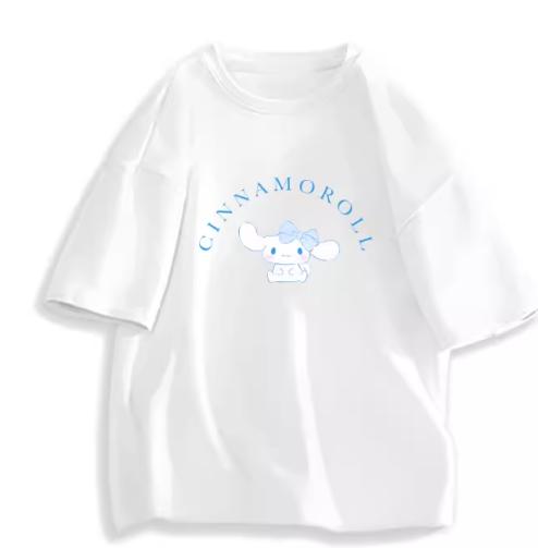 2026 New Fashion RoundNeck ShortSleeve TShirt Spring Summer Sanrio Cinnamoroll Women TShirt Cute Top Clothing